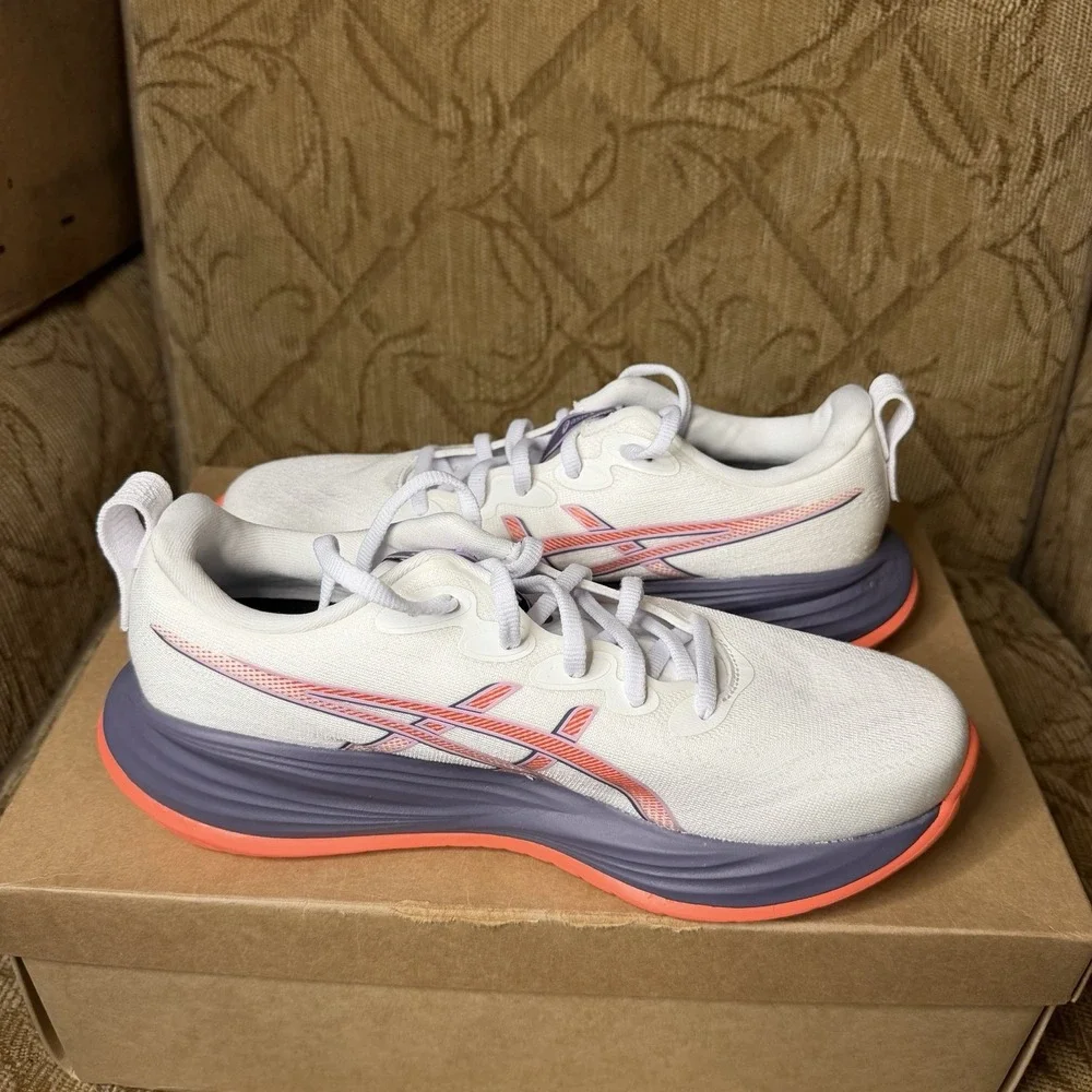 ASICS Gel-Cumulus 27 White Greyish Purple 1012B772 Women's Size 9 Running Shoes